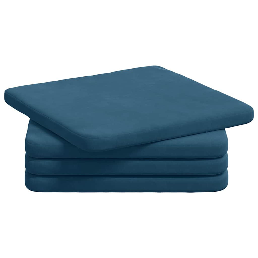 Vidaxx coussins de siège 4 pcs bleu 40 x 40 x 3 cm velours