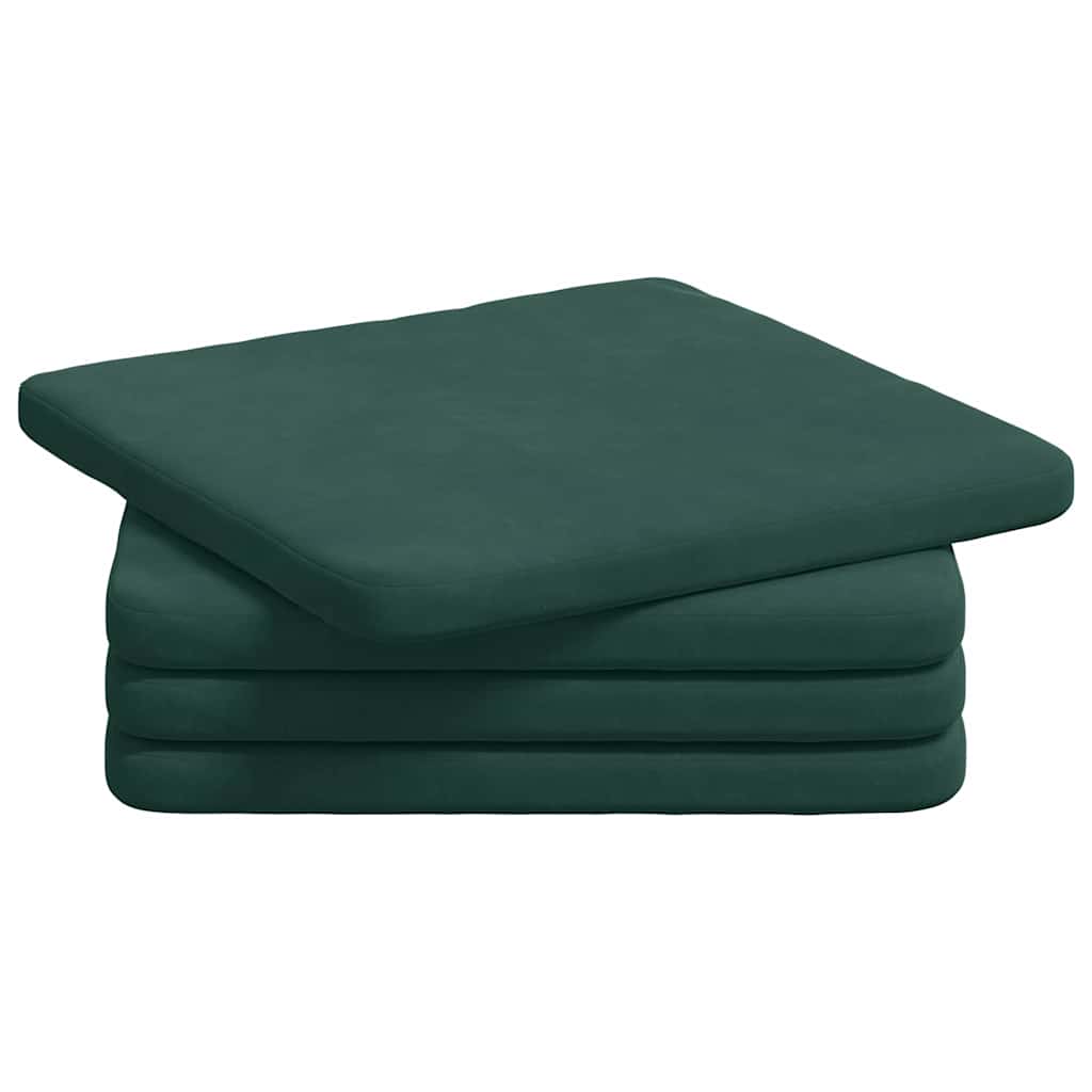 VidaXL coussins de siège 4 pcs vert foncé 40 x 40 x 3 cm velours