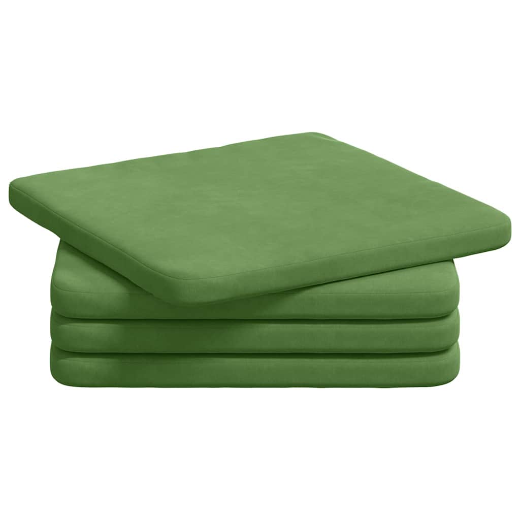 Vidaxx coussins de siège 4 pcs vert clair 40 x 40 x 3 cm velours