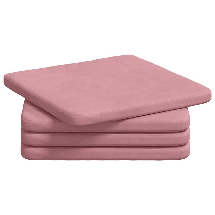 VidaXL coussins de siège 4 pcs rose 40 x 40 x 3 cm velours