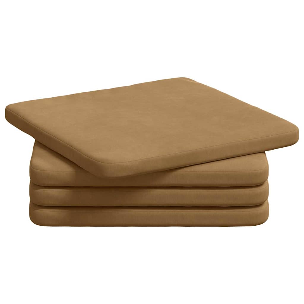 Vidaxx coussins de siège 4 pcs marron 40 x 40 x 3 cm velours