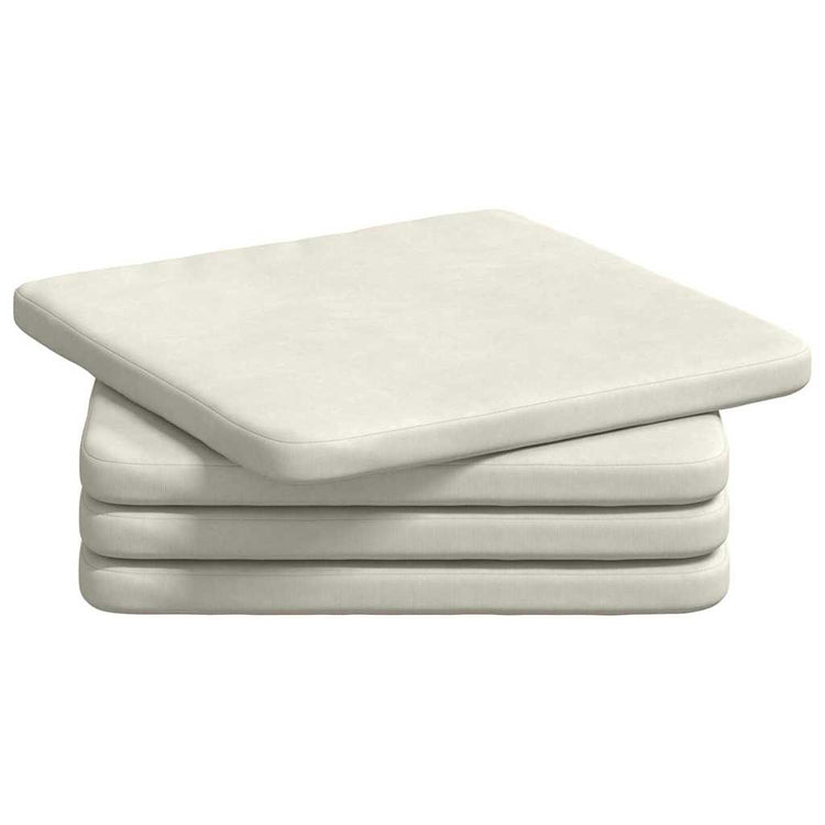 Vidaxx coussins de siège 4 pcs crème 40 x 40 x 3 cm velours