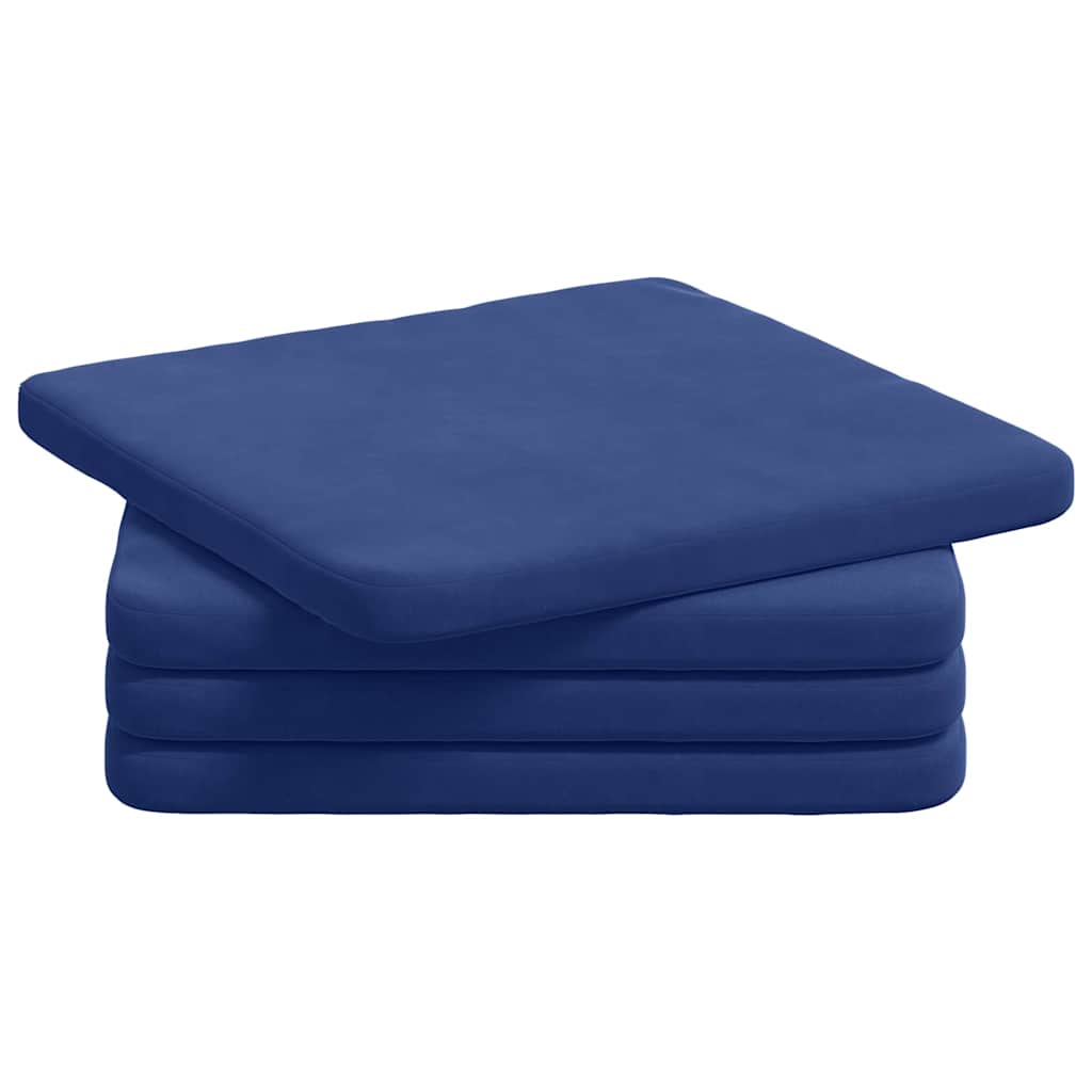 Vidaxx coussins de siège 4 pcs bleu police 40 x 40 x 3 cm velours