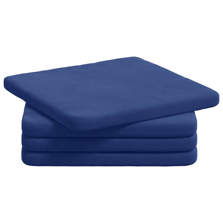 Vidaxx coussins de siège 4 pcs bleu police 40 x 40 x 3 cm velours