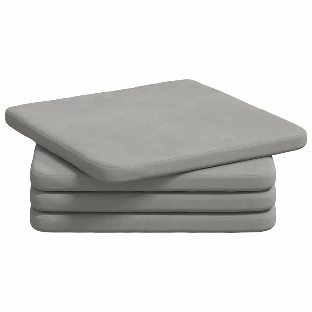 Vidaxx coussins d'assise 4 pcs gris clair 40 x 40 x 3 cm tissu microfibre