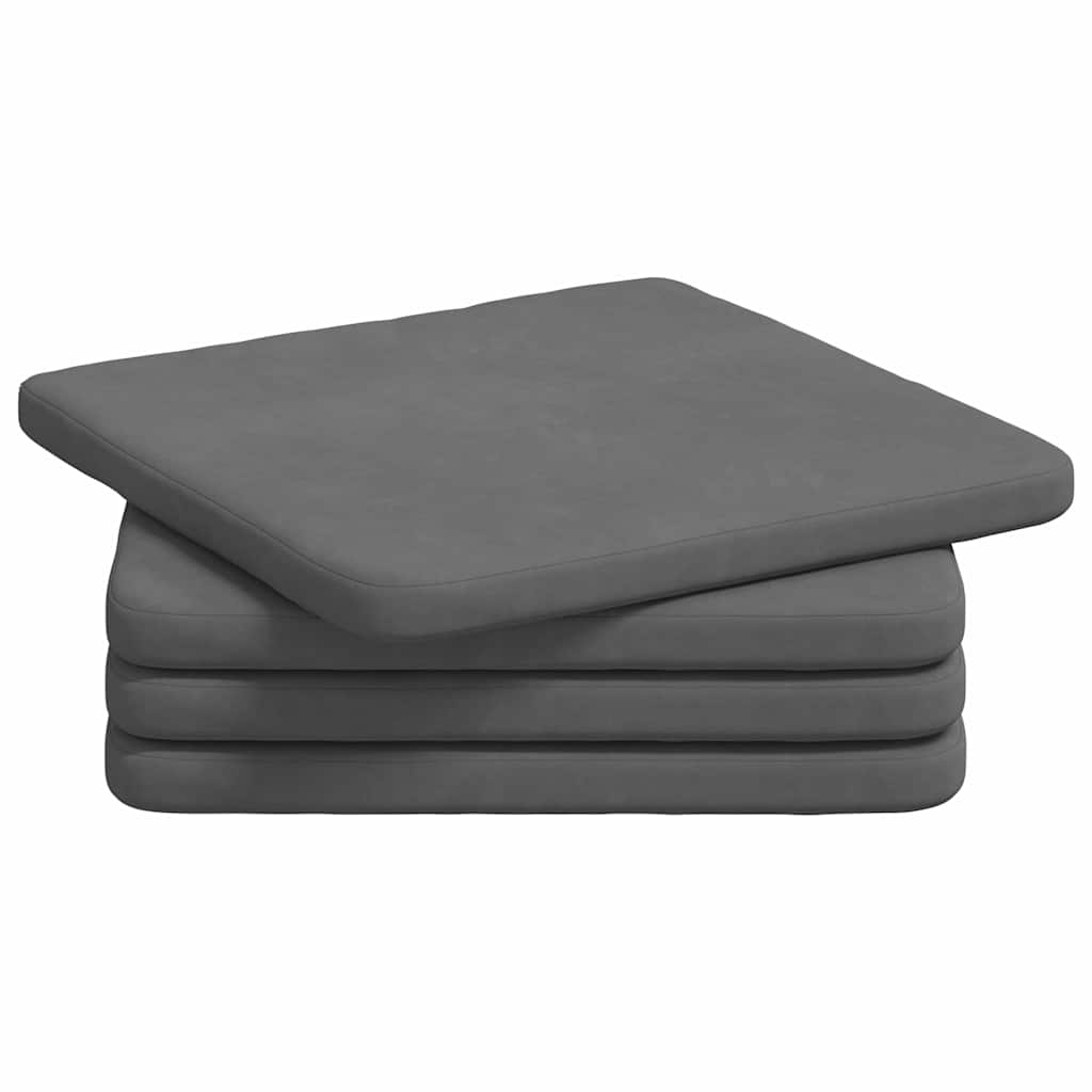 Vidaxx coussins d'assise 4 pcs gris foncé 40 x 40 x 3 cm tissu microfibre