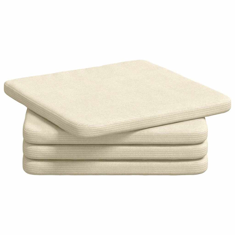 VidaXL coussins de siège 4 pcs crème 40 x 40 x 3 cm tissu en coton