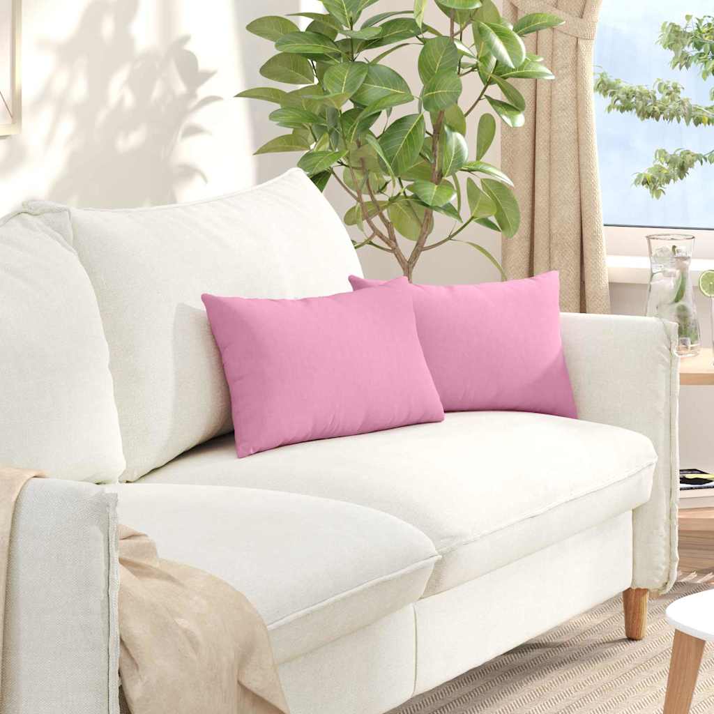 VidaXL coussins de canapé 2 pcs rose 50 x 30 cm tissu