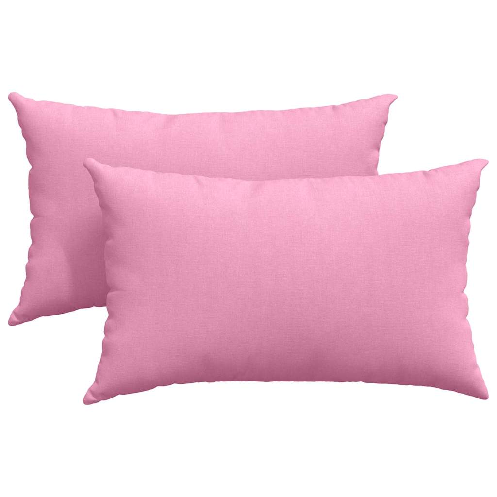 VidaXL coussins de canapé 2 pcs rose 50 x 30 cm tissu