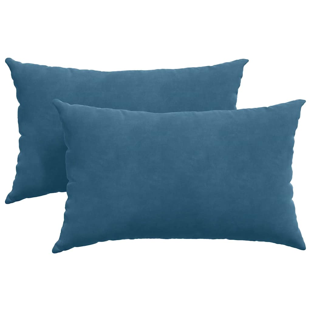 VidaXL coussins de canapé 2 pièces bleu 50 x 30 cm tissu corde