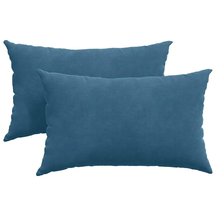 VidaXL coussins de canapé 2 pièces bleu 50 x 30 cm tissu corde