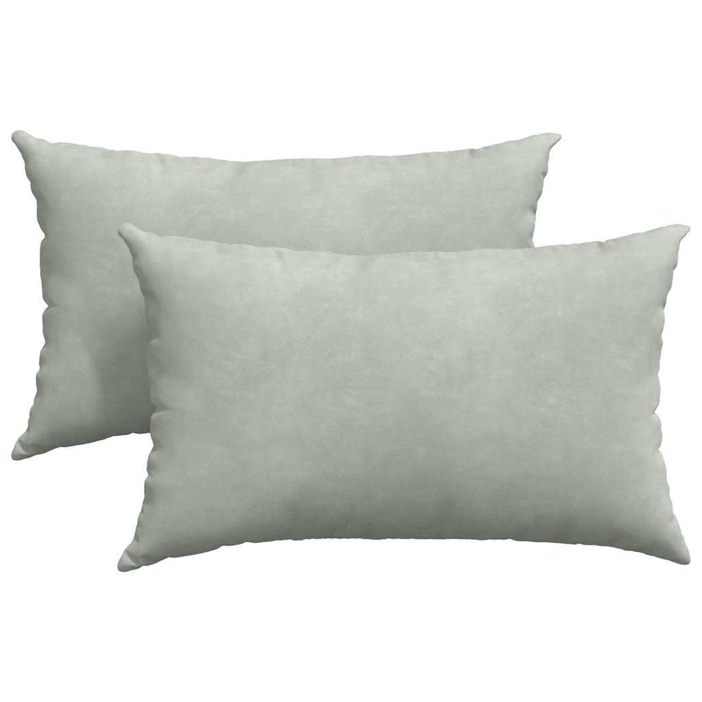 VidaXL coussins de canapé 2 pièces gris clair 50 x 30 cm tissu corde