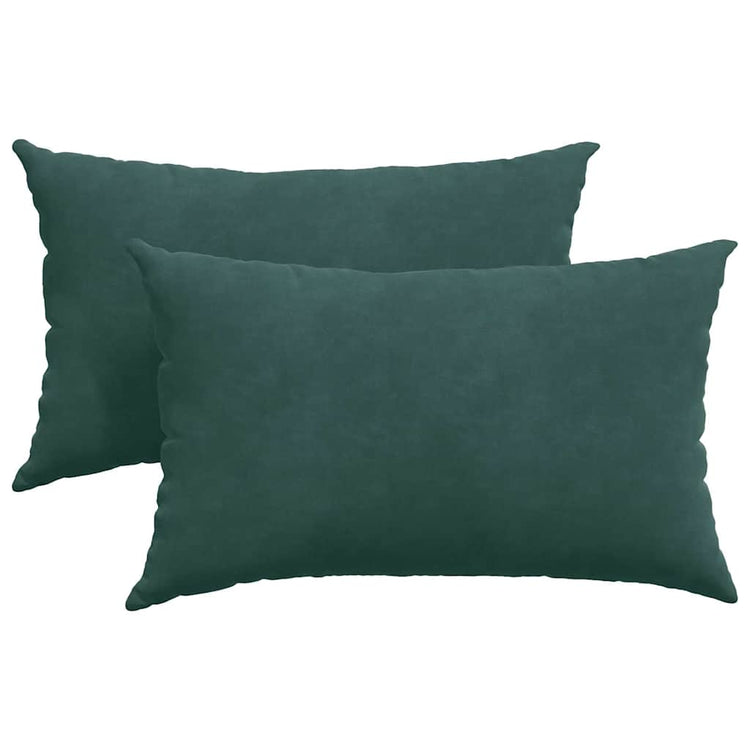 VidaXL coussins de canapé, 2 pièces, vert foncé, tissu corde 50 x 30 cm