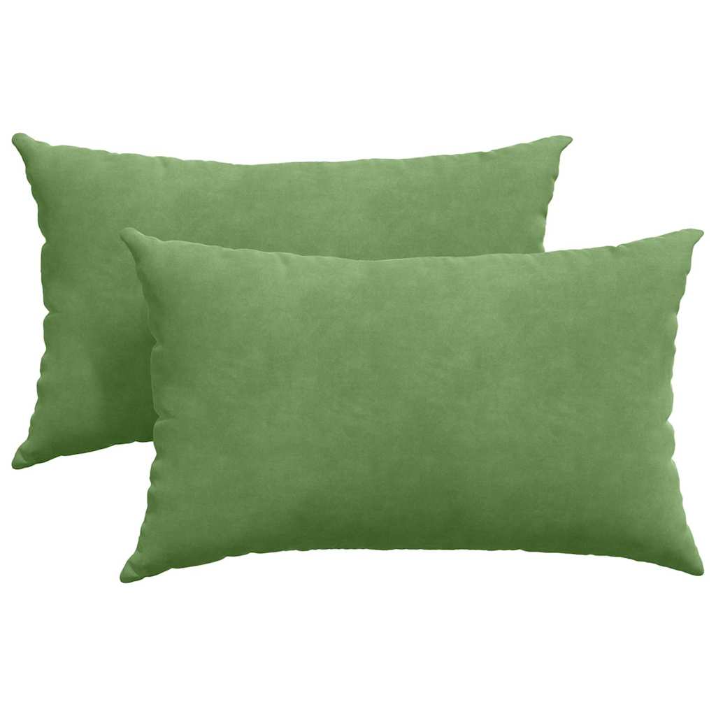 VidaXL coussins de canapé 2 pièces vert clair 50 x 30 cm tissu corde