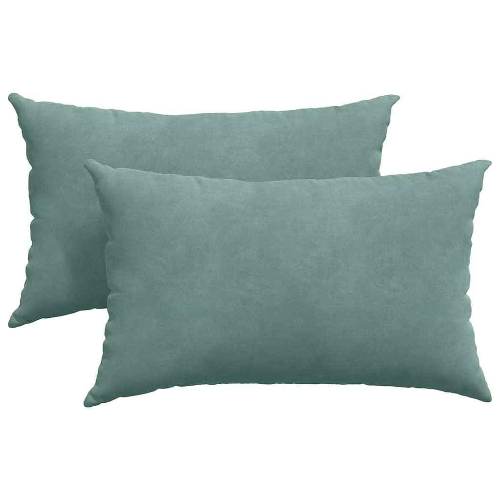 VidaXL coussins de canapé 2 pièces vert d'eau 50 x 30 cm tissu corde