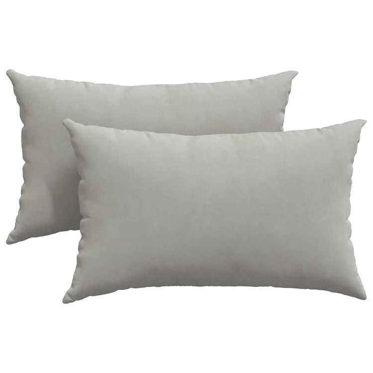 VidaXL coussins de canapé 2 pièces tissu gris clair 50 x 30 cm