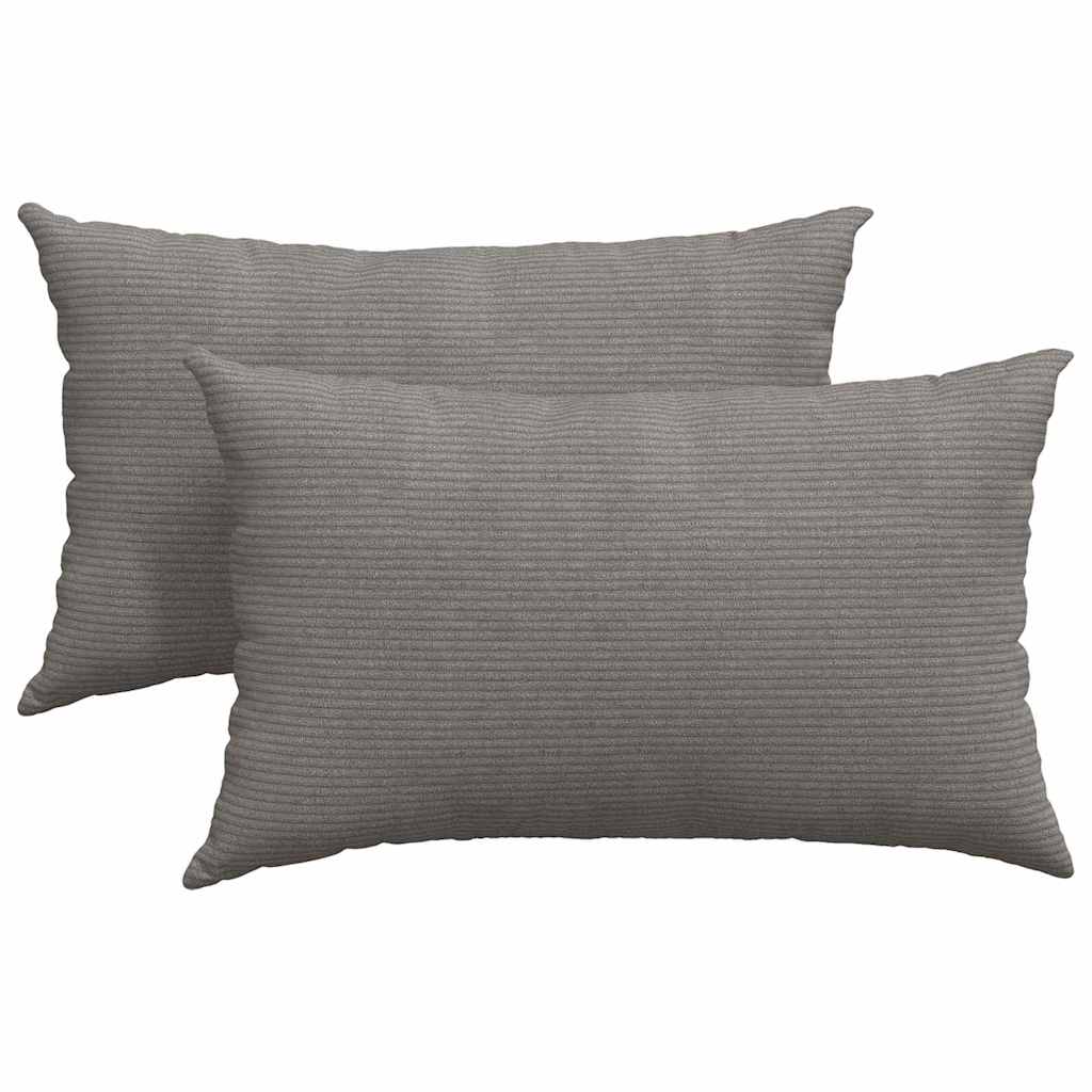 VidaXL coussins de canapé 2 pièces gris clair 50 x 30 cm tissu corde