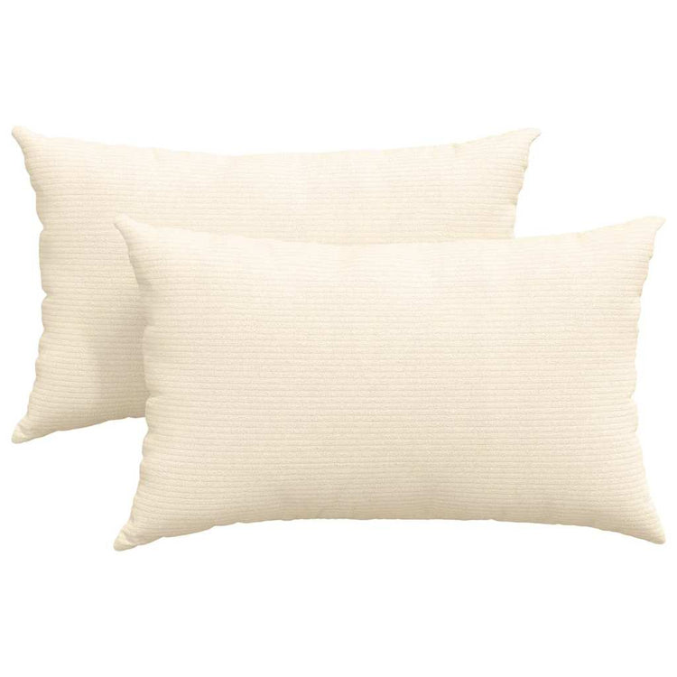 VidaXL coussins de canapé 2 pièces crème 50 x 30 cm tissu corde