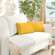 VidaXL coussins de canapé 2 pièces jaune clair 50 x 30 cm tissu corde