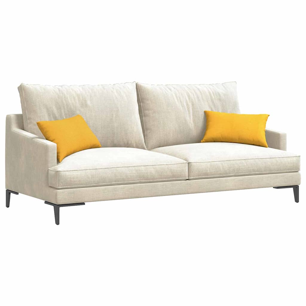 VidaXL coussins de canapé 2 pièces jaune clair 50 x 30 cm tissu corde