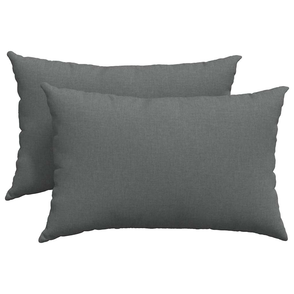 VidaXL coussins de canapé 2 pcs tissu gris foncé 60 x 40 cm