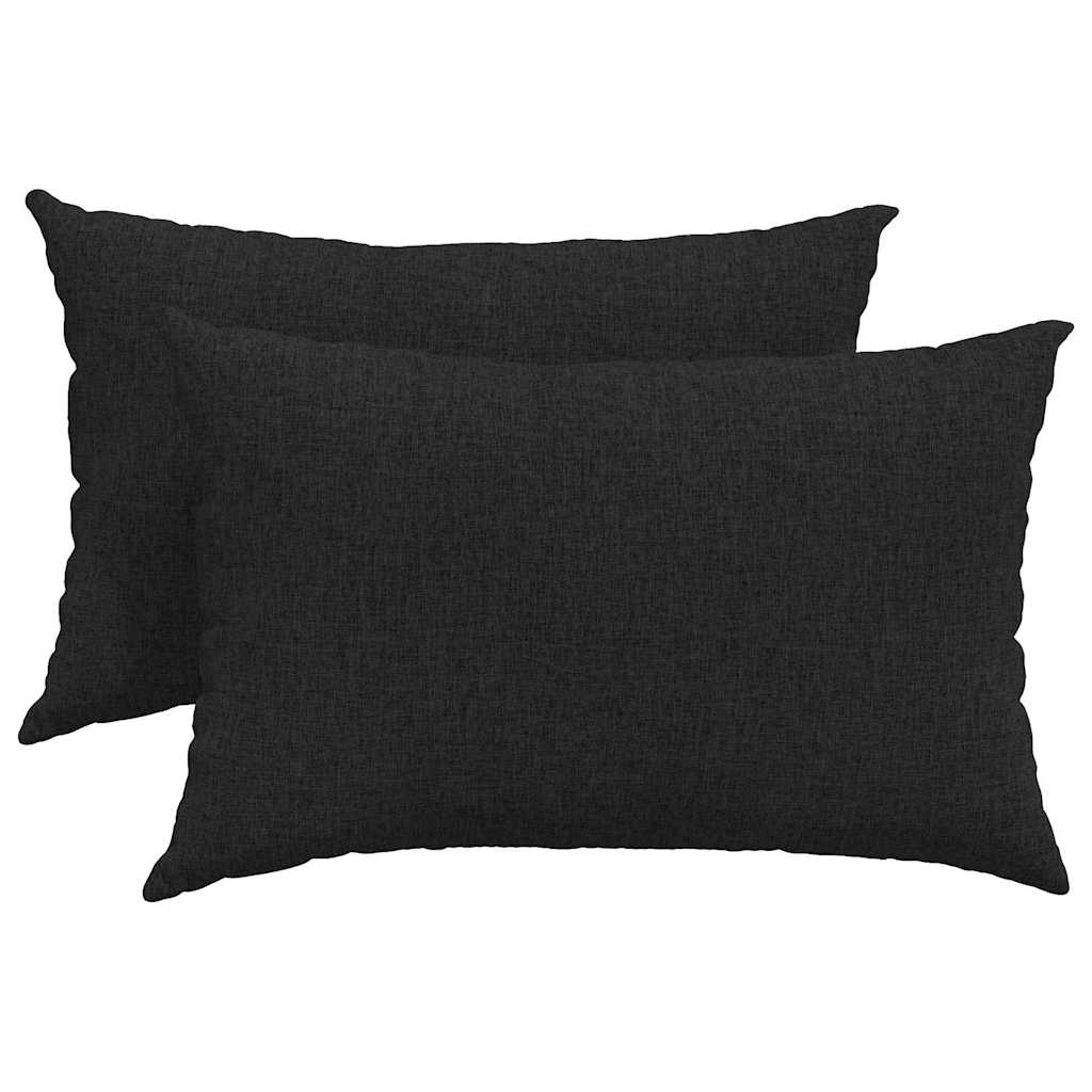VidaXL coussins de canapé 2 pcs noir 60 x 40 cm tissu