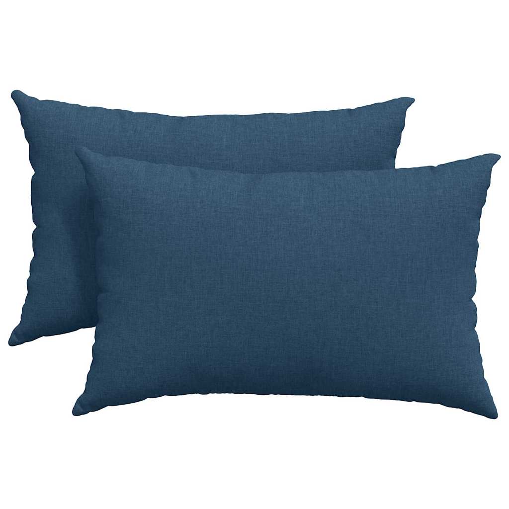 VidaXL coussins de canapé 2 pcs bleu 60 x 40 cm tissu