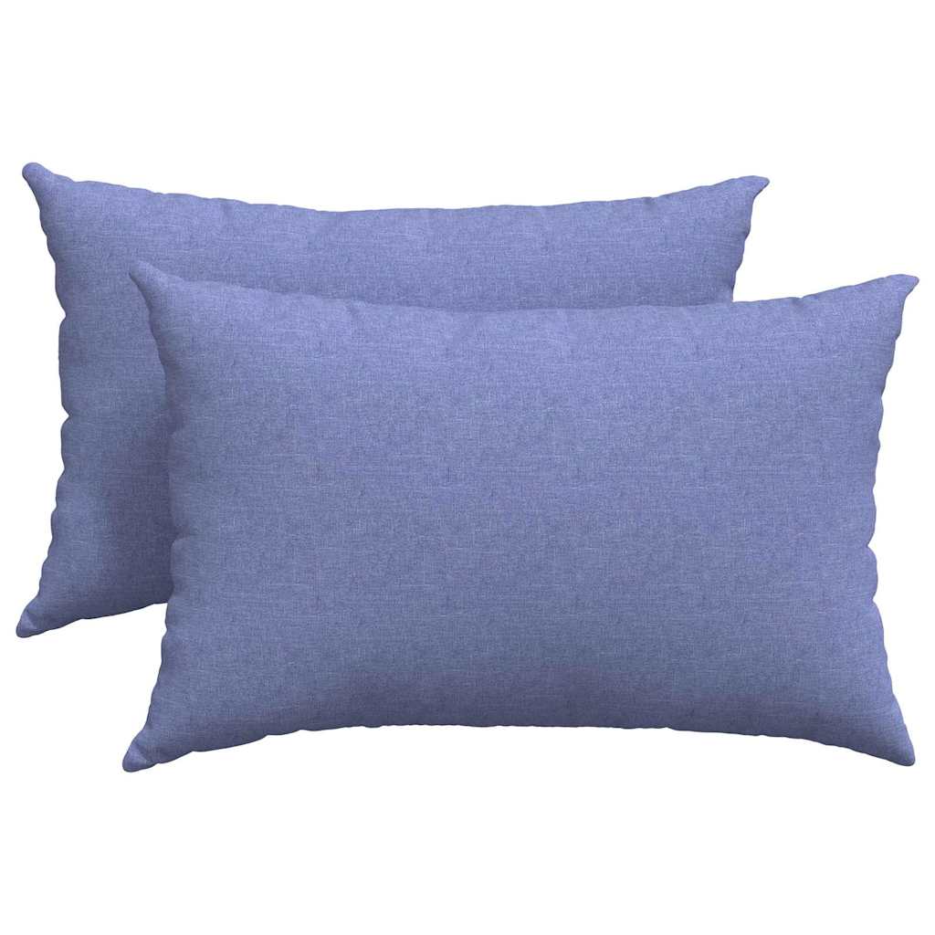 VidaXL coussins de canapé 2 pcs jean bleu 60 x 40 cm tissu