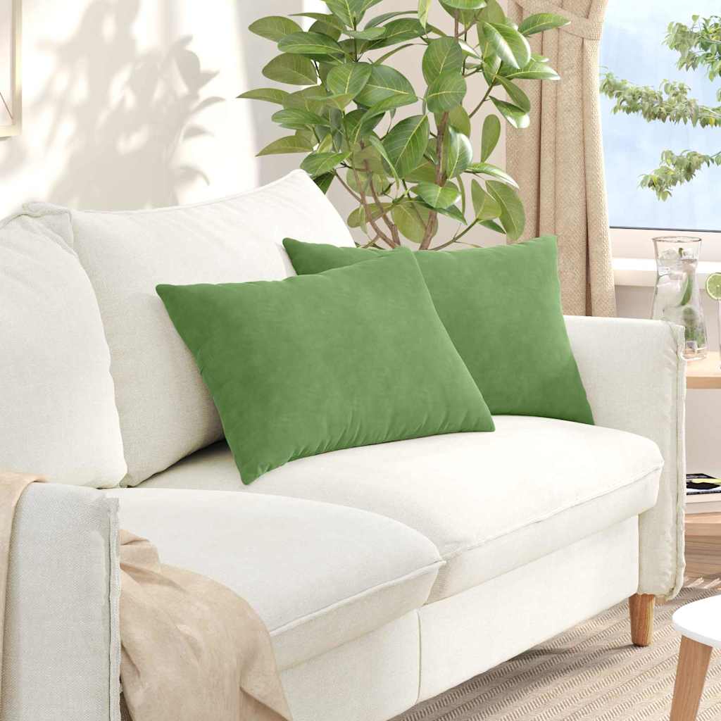 VidaXL coussins de canapé 2 pièces tissu corde vert clair 60 x 40 cm