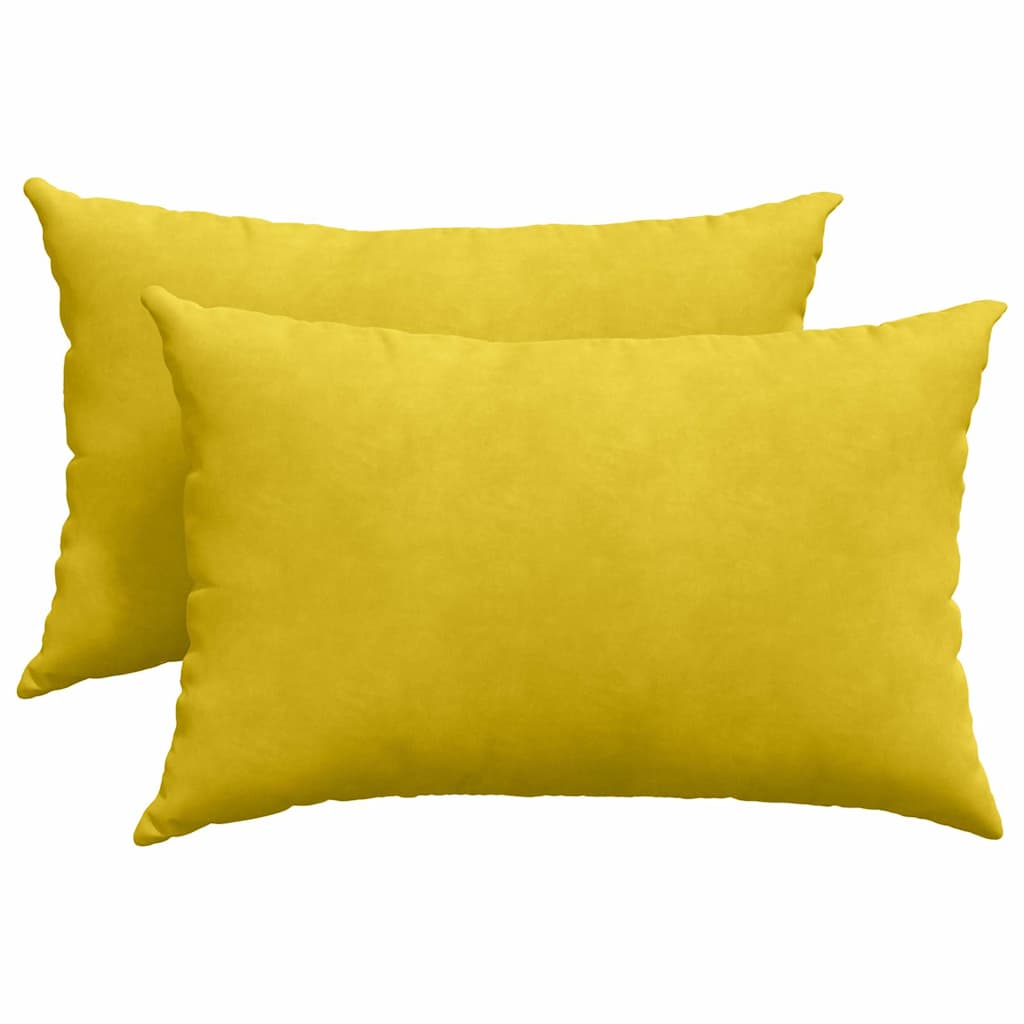 VidaXL coussins de canapé 2 pièces jaune 60 x 40 cm tissu corde