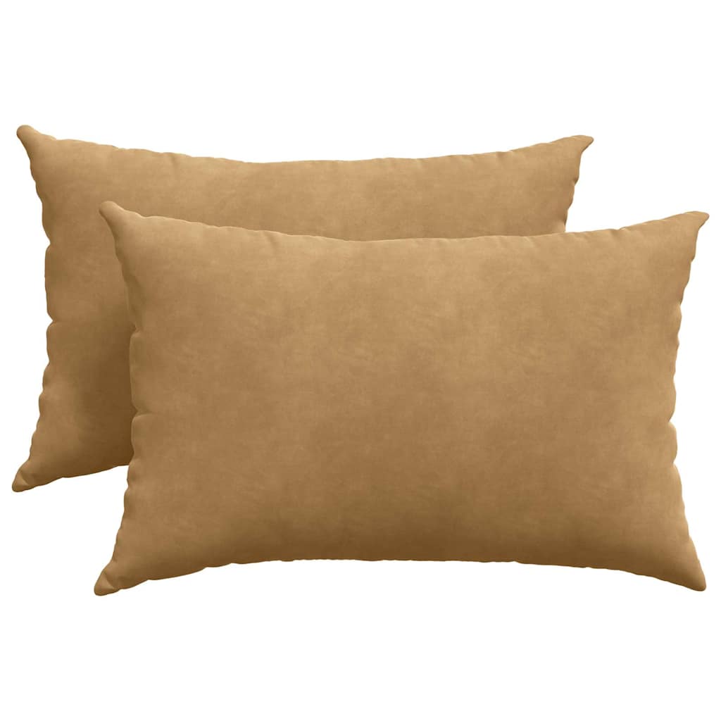 VidaXL coussins de canapé 2 pièces marron 60 x 40 cm tissu corde