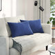 VidaXL coussins de canapé, 2 pièces, bleu police, tissu corde 60 x 40 cm