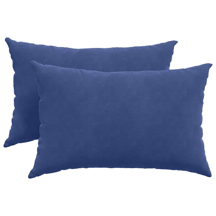 VidaXL coussins de canapé, 2 pièces, bleu police, tissu corde 60 x 40 cm