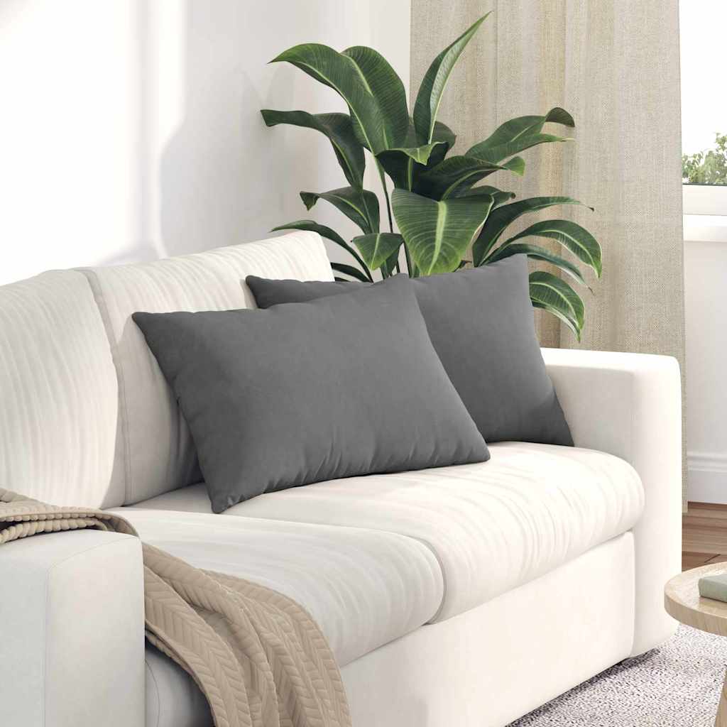 VidaXL coussins de canapé 2 pièces tissu gris foncé 60 x 40 cm