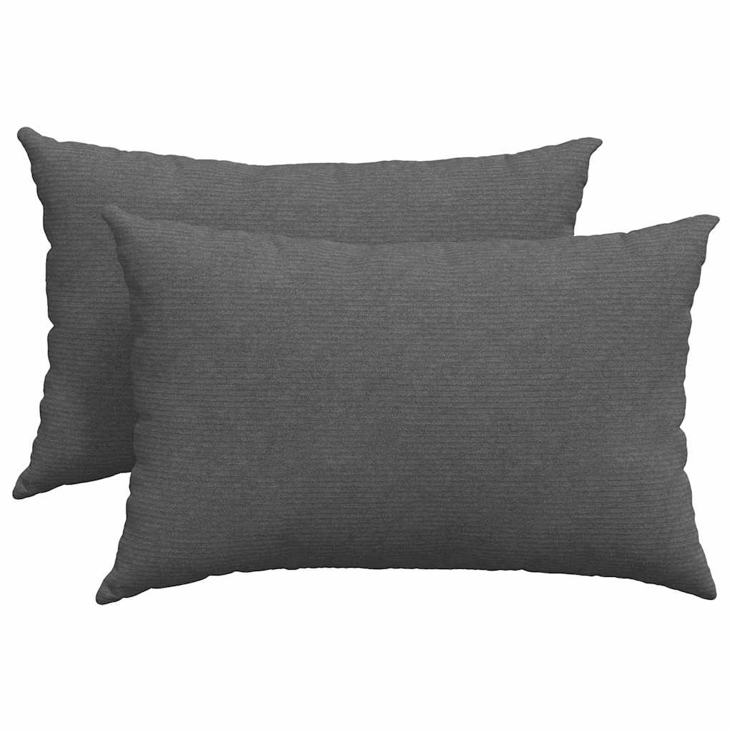 VidaXL coussins de canapé 2 pièces tissu corde gris foncé 60 x 40 cm