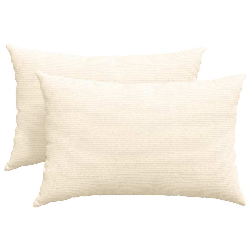VidaXL coussins de canapé 2 pièces crème 60 x 40 cm tissu corde