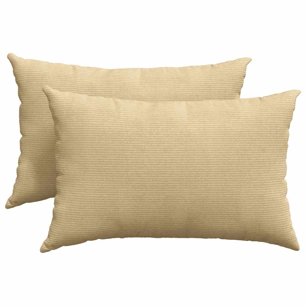 VidaXL coussins de canapé 2 pièces gris vert 60 x 40 cm tissu corde
