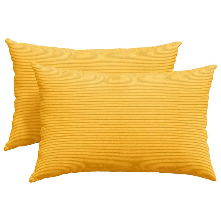 VidaXL coussins de canapé 2 pièces jaune clair 60 x 40 cm tissu corde