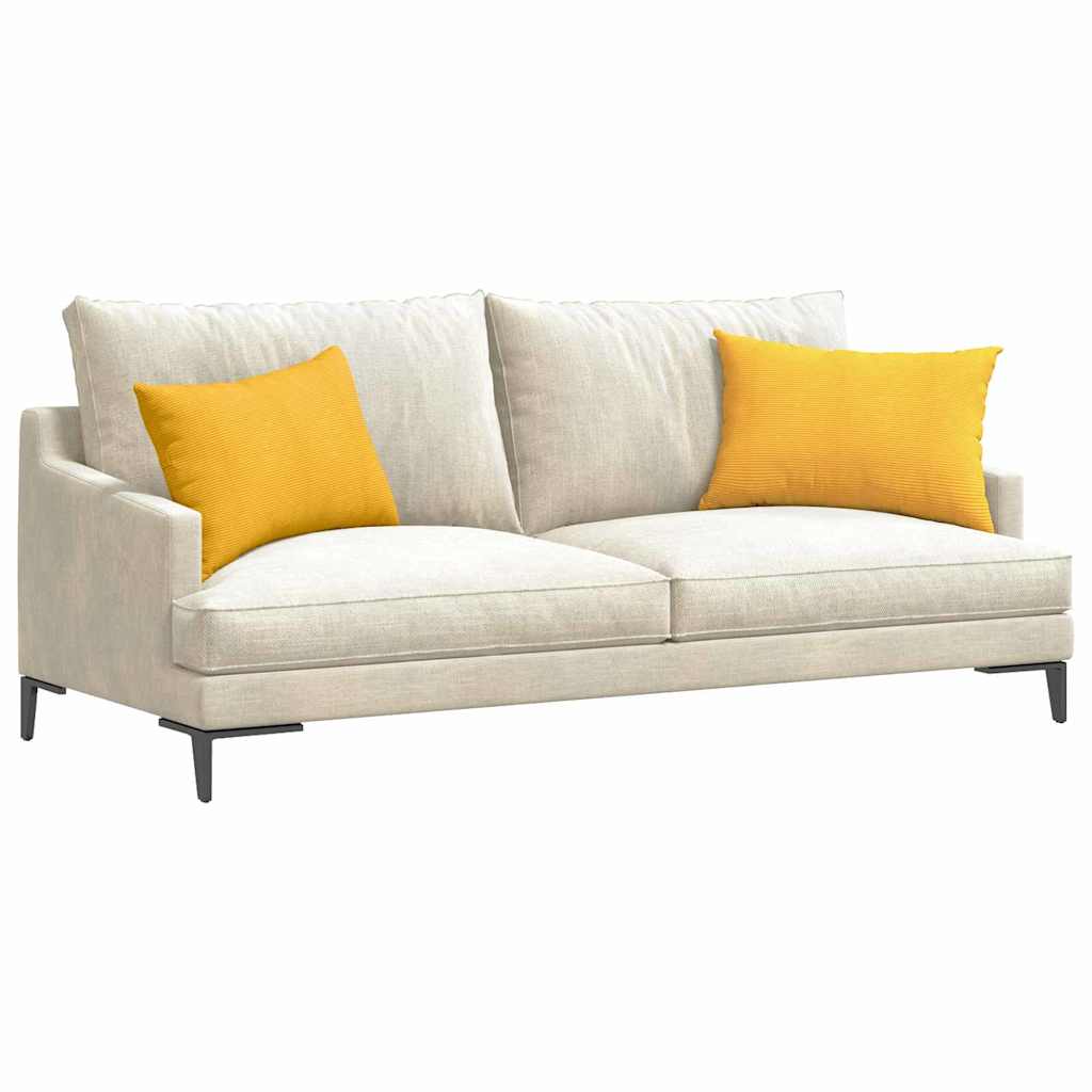 VidaXL coussins de canapé 2 pièces jaune clair 60 x 40 cm tissu corde