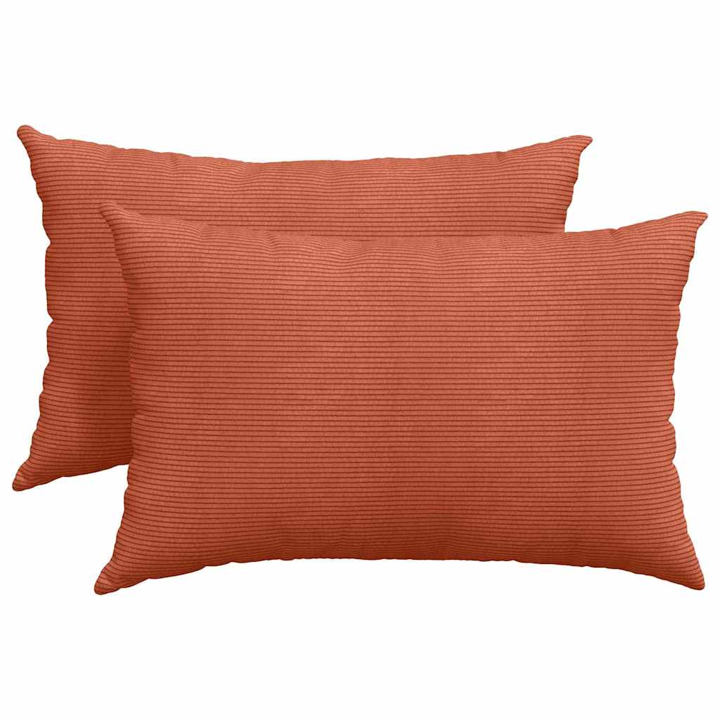 VidaXL coussins de canapé 2 pièces rouge-orange 60 x 40 cm tissu corde