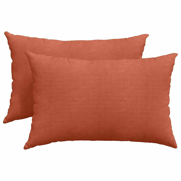 VidaXL coussins de canapé 2 pièces rouge-orange 60 x 40 cm tissu corde