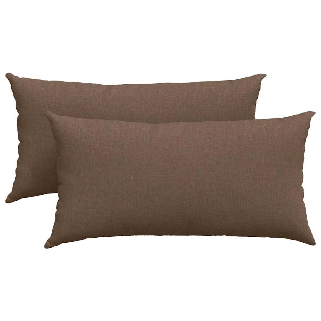 VidaXL coussins de canapé 2 pcs marron 80 x 40 cm tissu