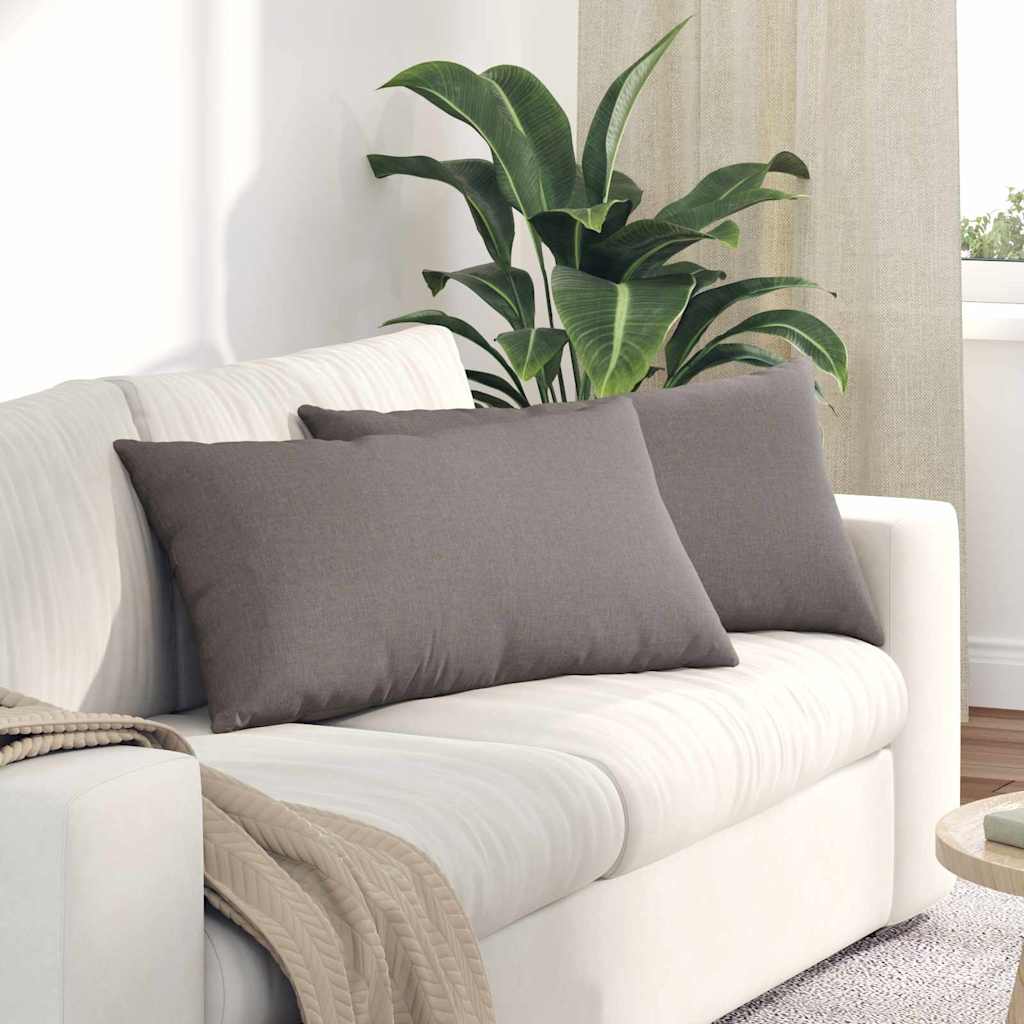 VidaXL coussins de canapé 2 pcs tissu taupe 80 x 40 cm