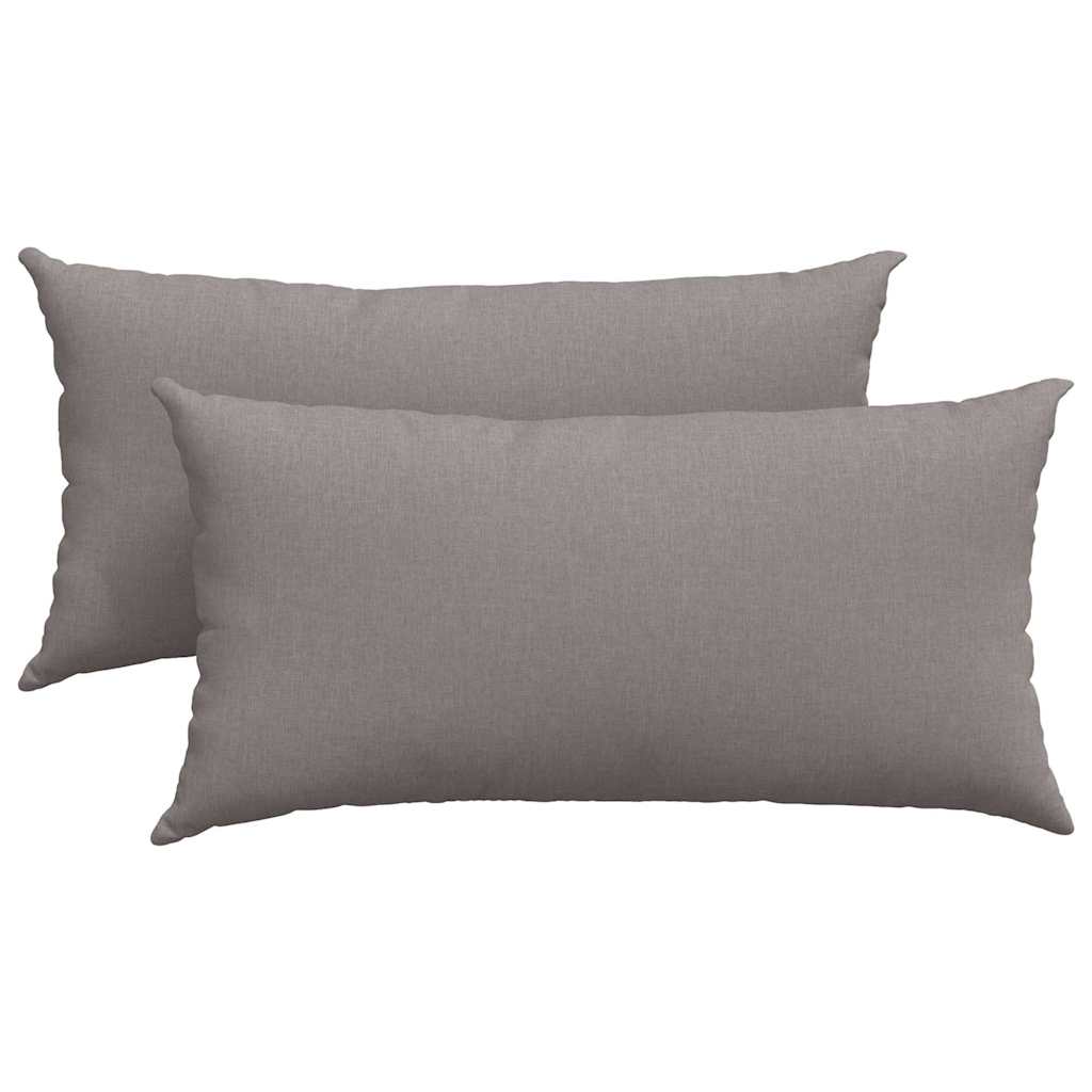 VidaXL coussins de canapé 2 pcs tissu taupe 80 x 40 cm