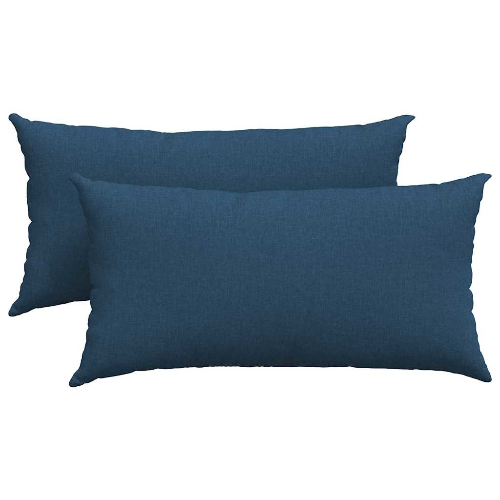 VidaXL coussins de canapé 2 pcs bleu 80 x 40 cm tissu