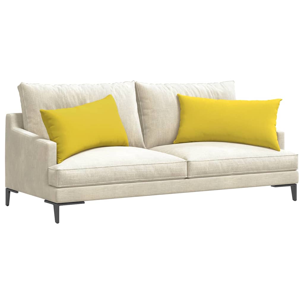 VidaXL coussins de canapé 2 pcs tissu jaune clair 80 x 40 cm