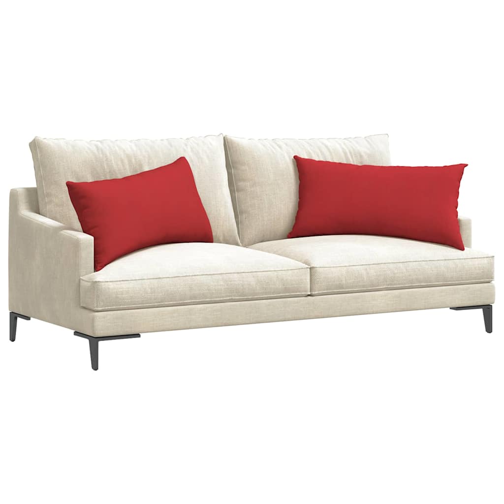 VidaXL coussins de canapé 2 pcs rouge 80 x 40 cm tissu