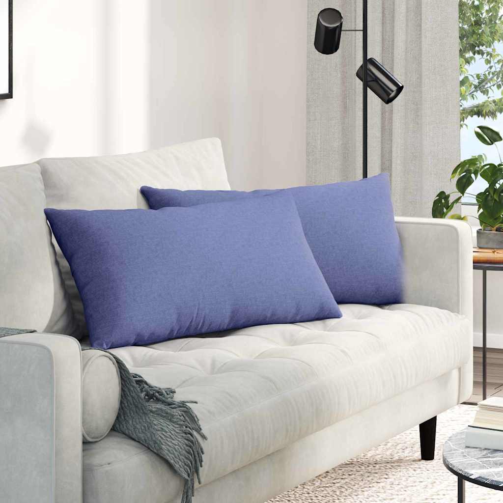 VidaXL coussins de canapé 2 pcs jean bleu 80 x 40 cm tissu