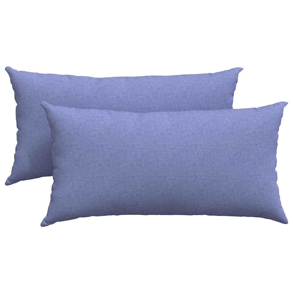 VidaXL coussins de canapé 2 pcs jean bleu 80 x 40 cm tissu