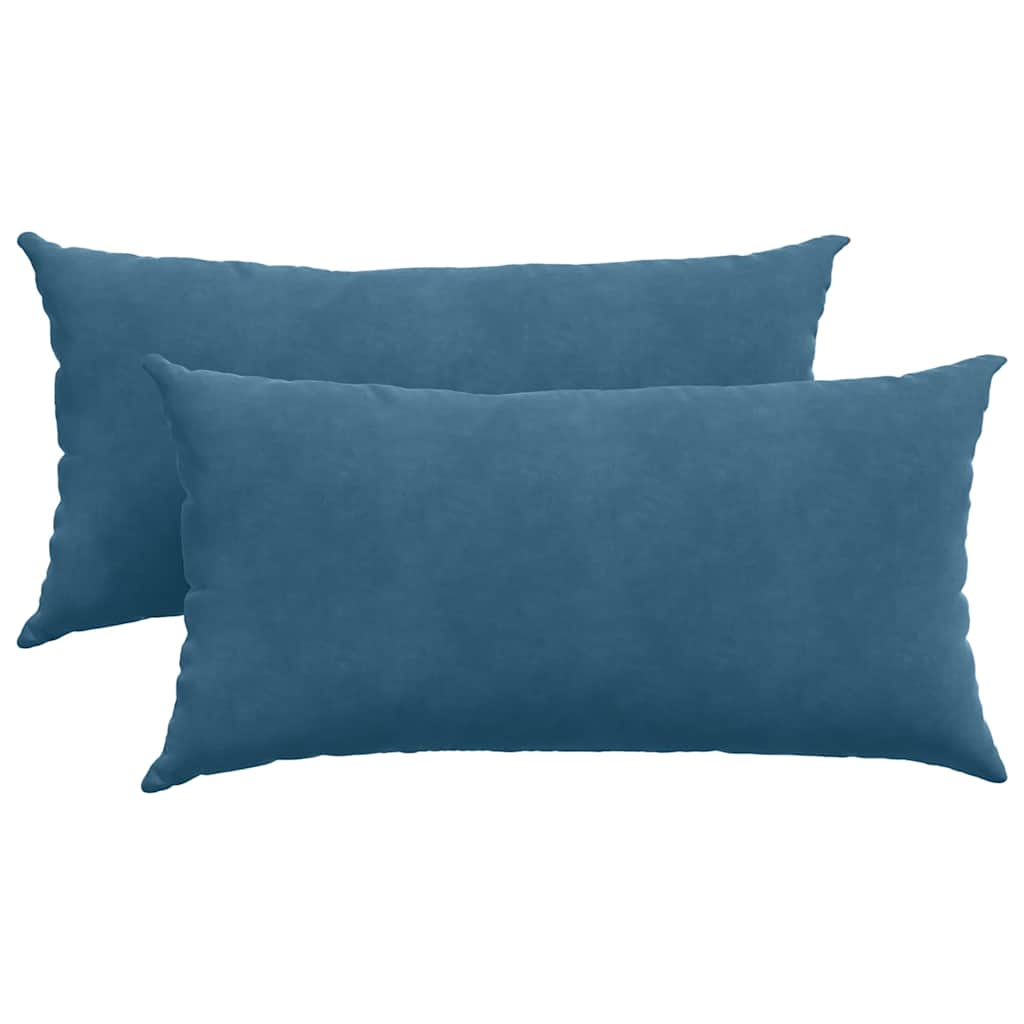 VidaXL coussins de canapé 2 pièces bleu 80 x 40 cm tissu corde